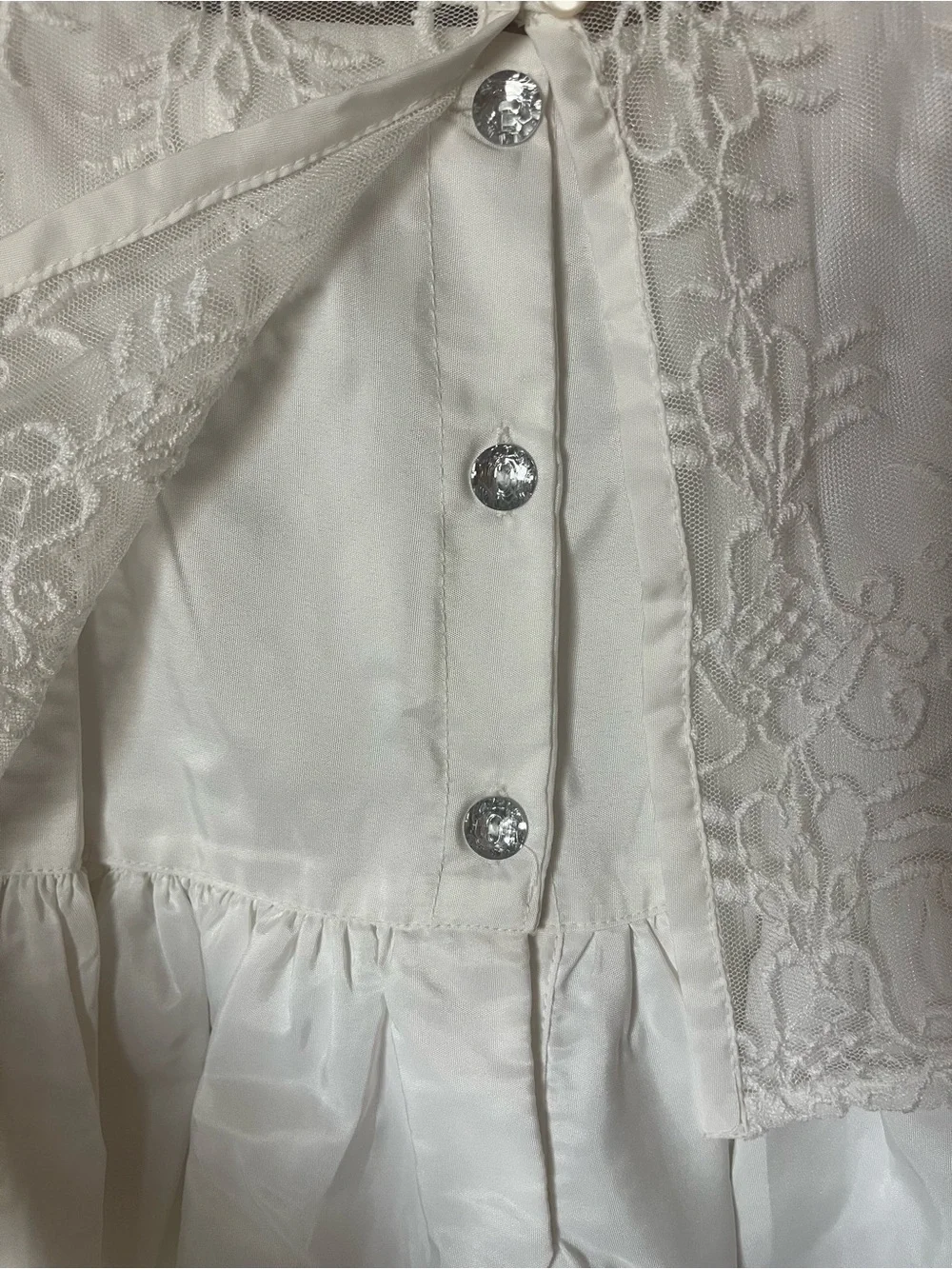 Little Girls White Lace Overlay Formal Dress Size 2-3yrs